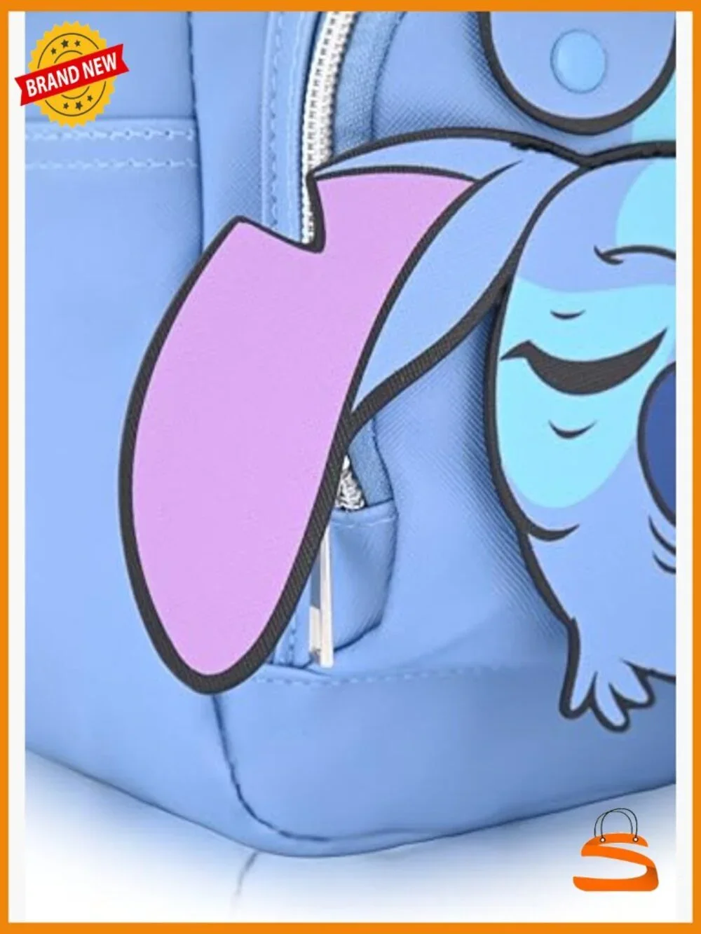 Disney Stitch Mini Backpack with Movable Arms, Lightweight Faux Leather Bookbag